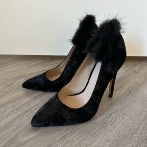 NEW! Nicole Miller Artelier GENOA Pointed Toe Pump - Velvet Suede Furry Pumps